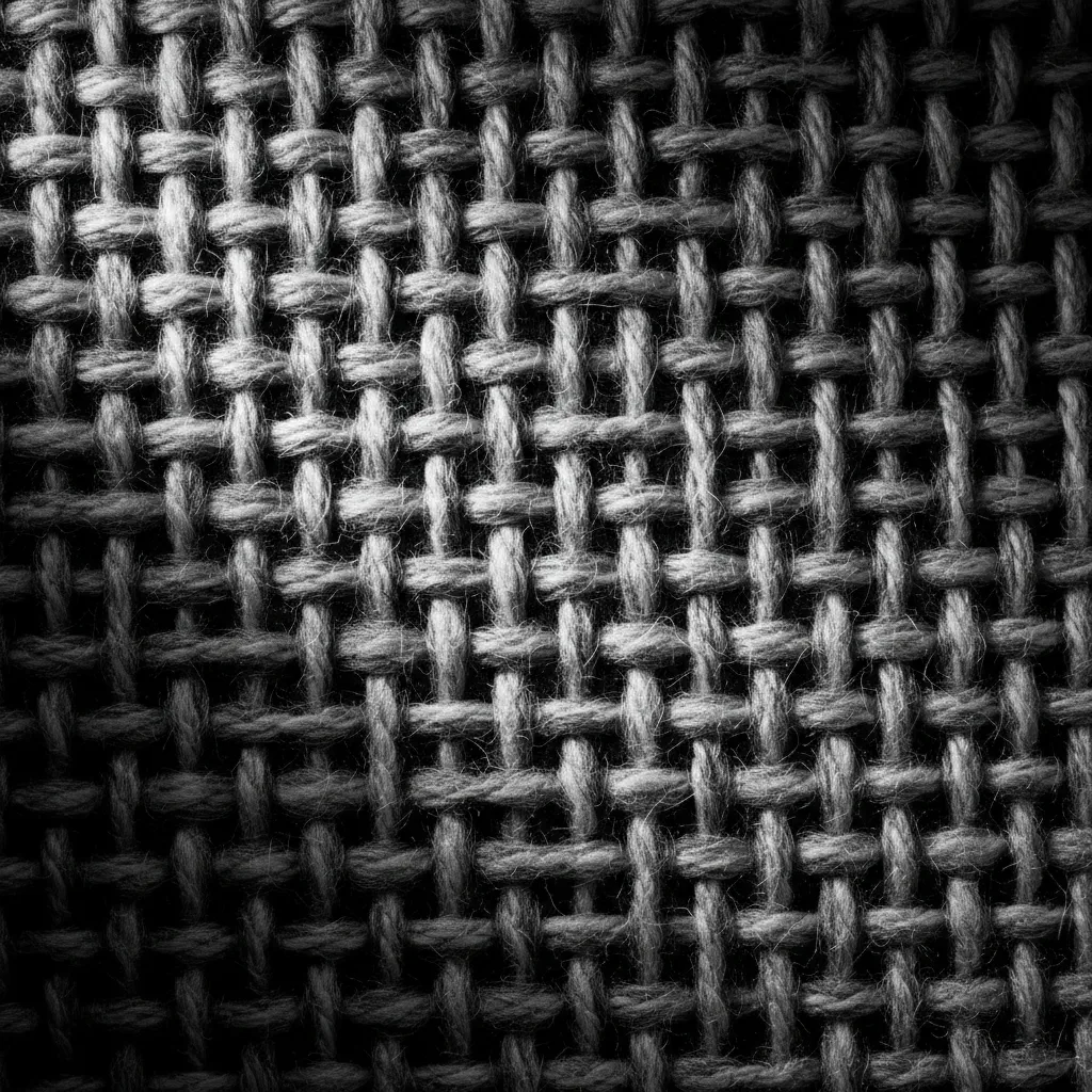 Close up monochrome texture of premium wool fabric