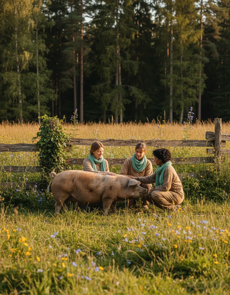 Der Lebenshof Vegan Bullerbyn in ruhiger Natur
