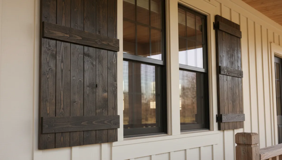 Board-and-batten heritage-inspired shutters