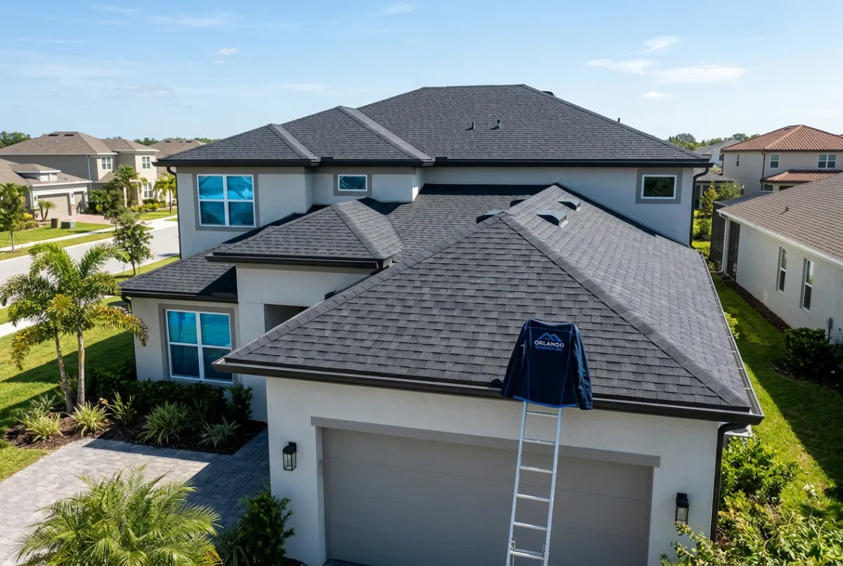 Modern completed residential roof replacement project in Orlando Florida