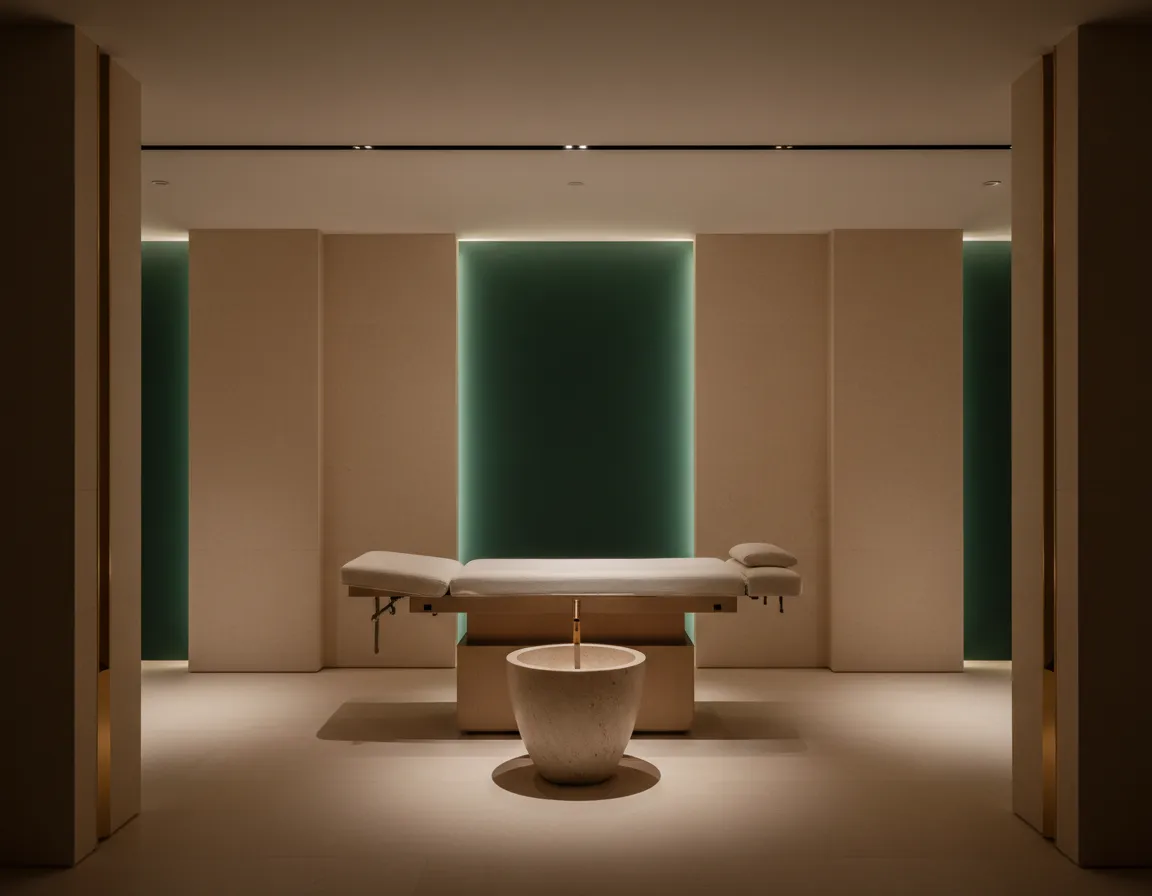 Serene wellness ruimte met minimalistisch design