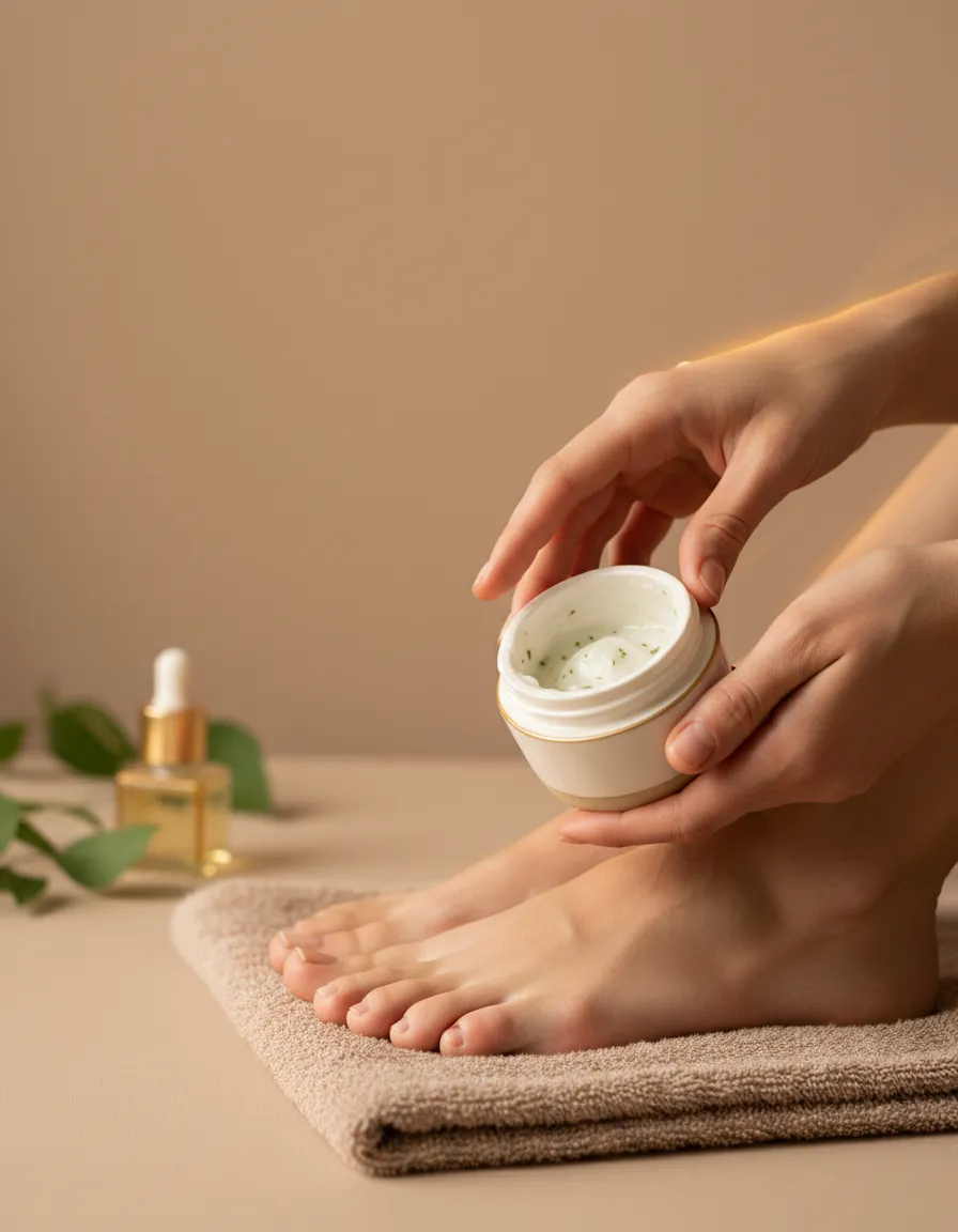 Soft-focus visual of skincare application