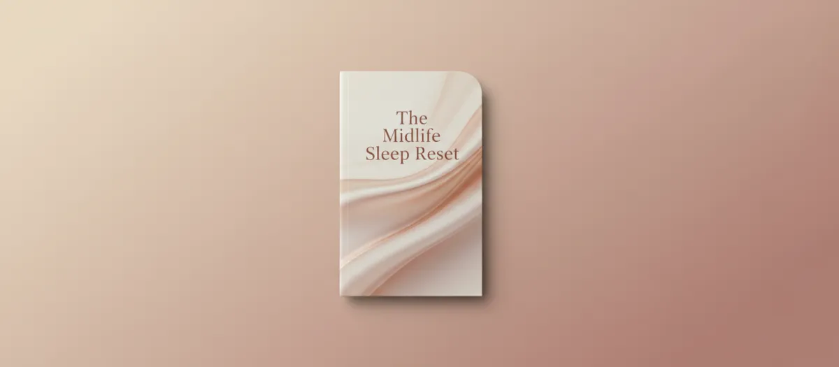 Simplified product banner mockup of The Midlife Sleep Reset guide cover