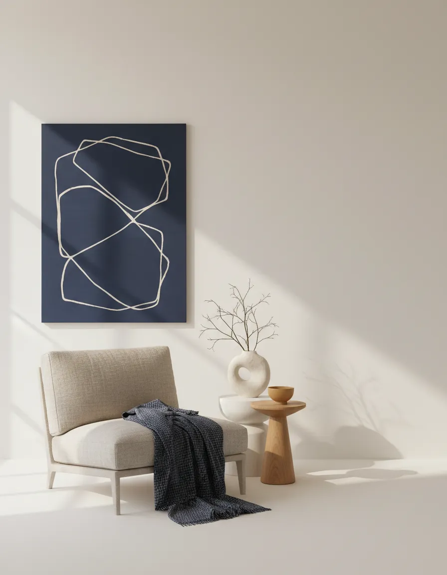 A serene, light-filled interior space demonstrating the Pearl and Indigo design philosophy
