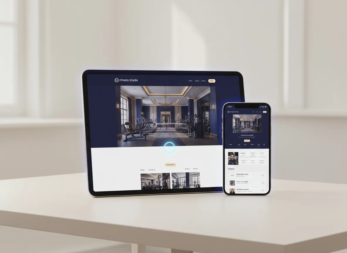 Custom website design sample for fitness business built by Pearl & Indigo Digital