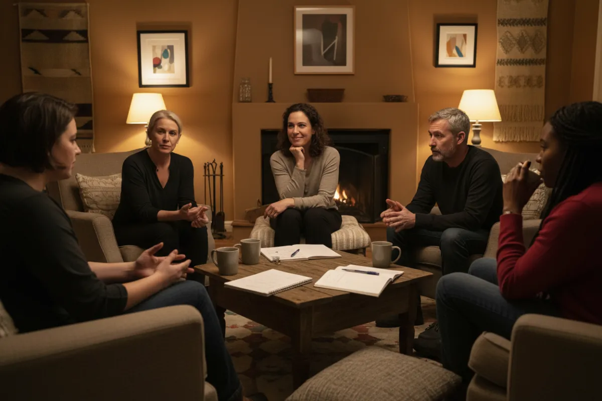 Volunteers of all ages plant trees together in a local park, working side by side with joy and purpose.