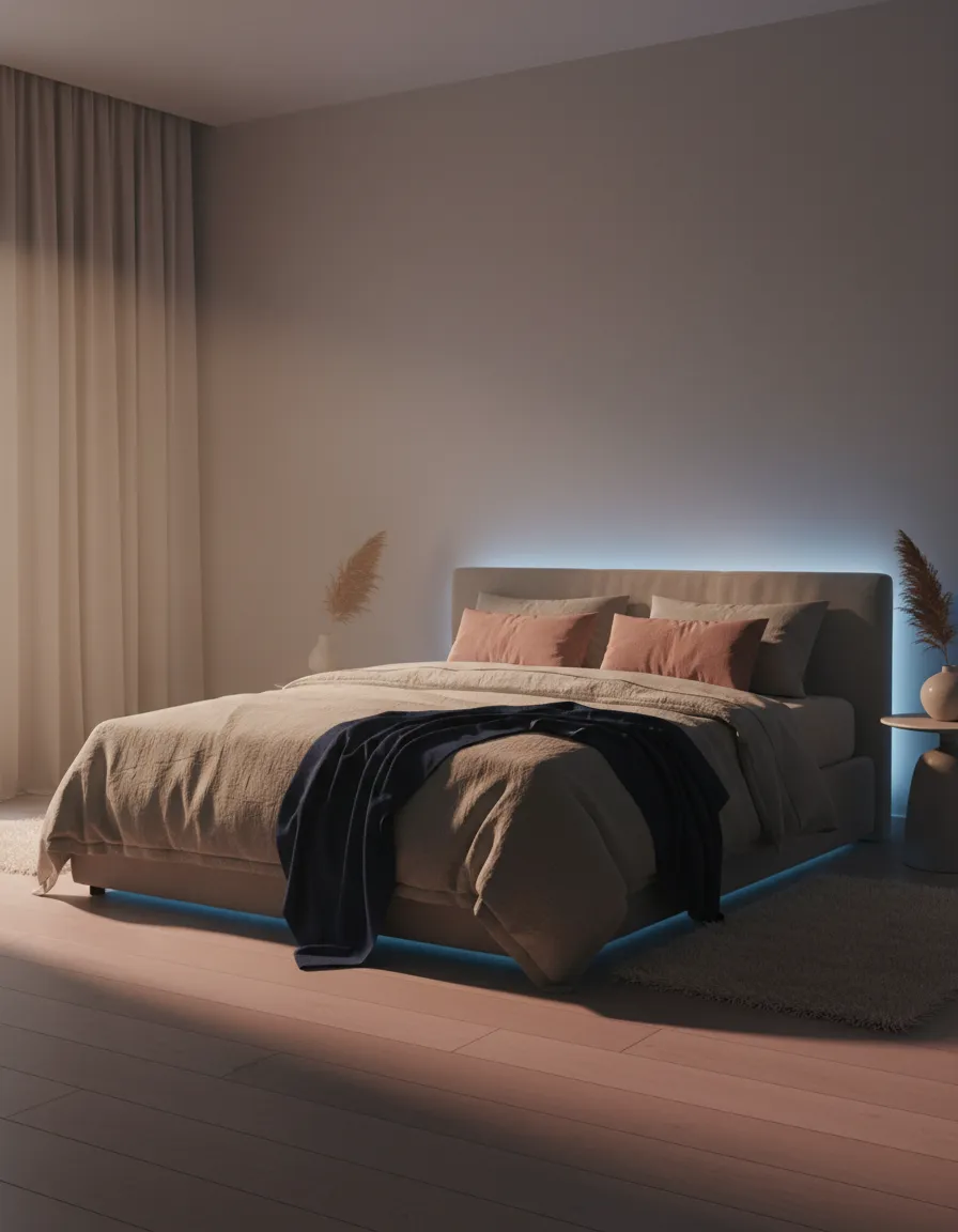 A serene bedroom atmosphere reflecting temperature regulation