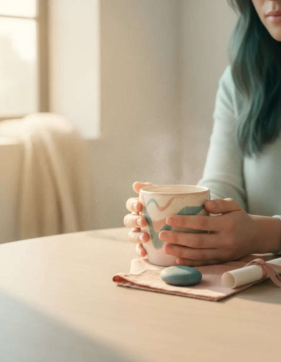 A soft-focus photograph representing the feeling of being overwhelmed but hopeful during perimenopause.