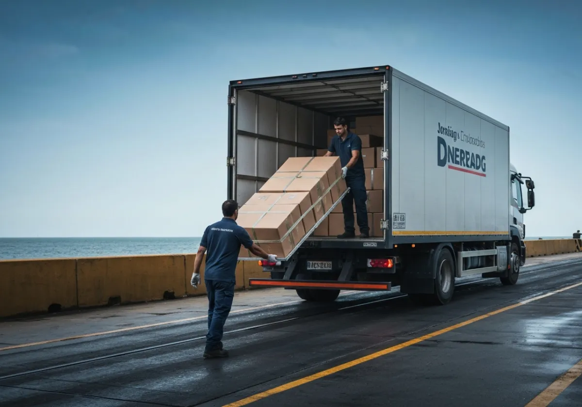 Delivery truck arriving on time