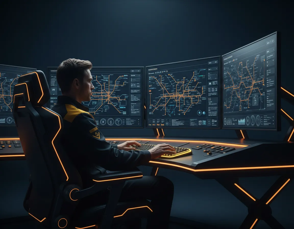 Centro de control logístico monitoreando rutas
