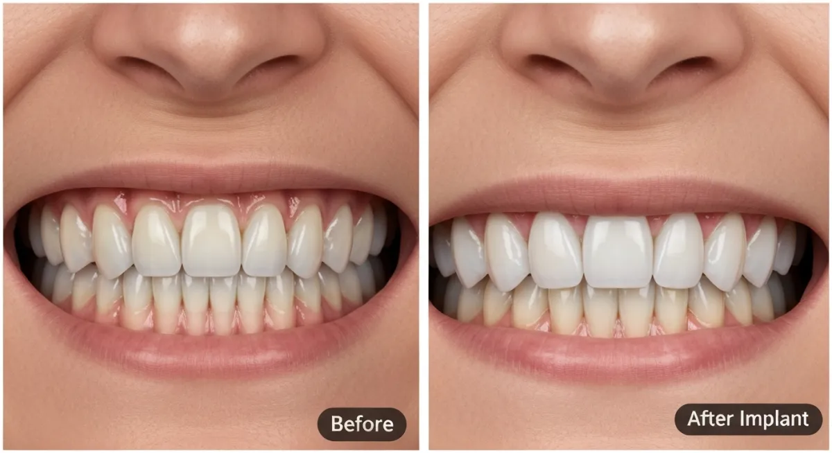 Before and after Dental Implant treatment results