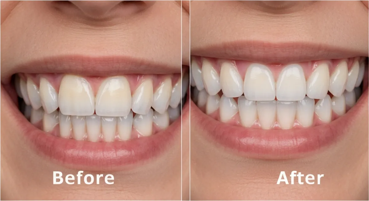 Before and after Porcelain Veneers treatment results