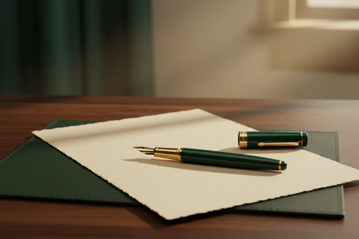 Desaturated warm-toned workspace representing Story Strategy