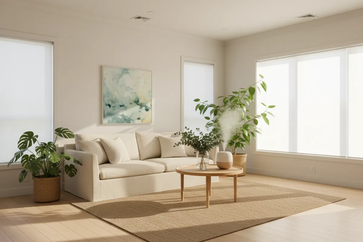 Bright, clean interior conveying home protection and mold prevention