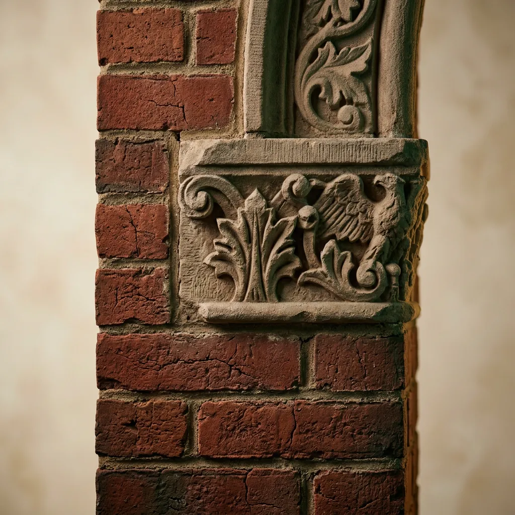Historic architectural details and masonry in Harrisonville Missouri