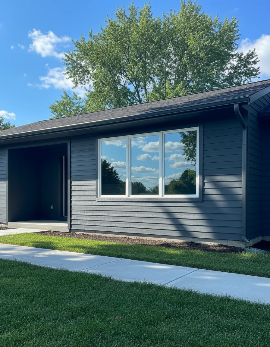 House siding restored to perfectly clean state