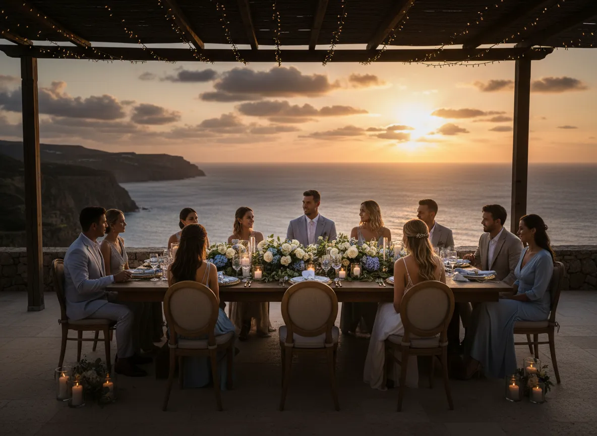 Intimate destination celebration overlooking the ocean