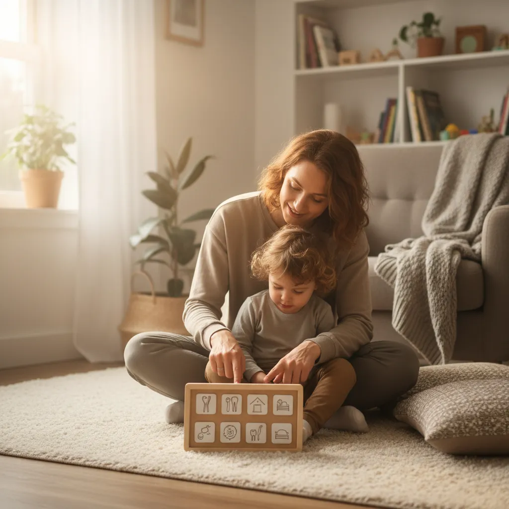 A warm moment of family life representing support for parents of unique minds