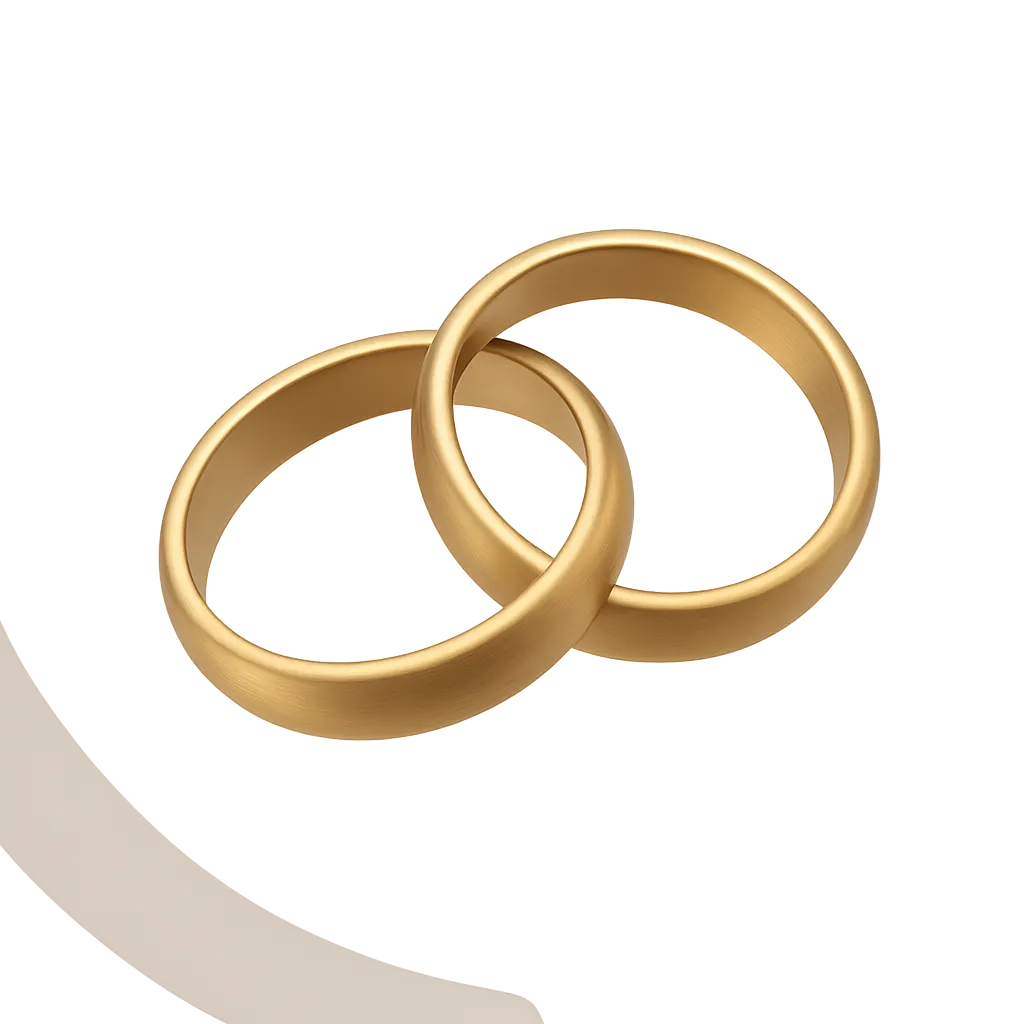 Soft abstract graphic of intersecting gold rings symbolizing connection