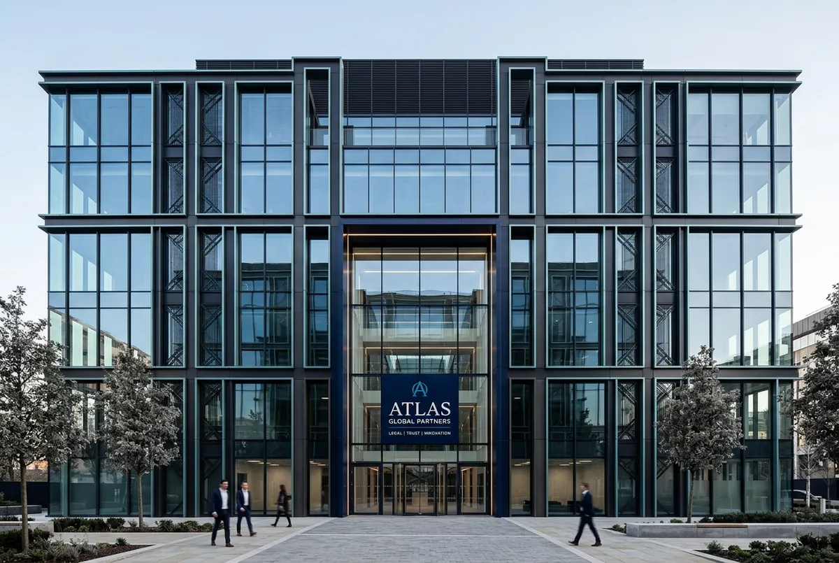 Modern corporate architectural structure representing trust and solid security