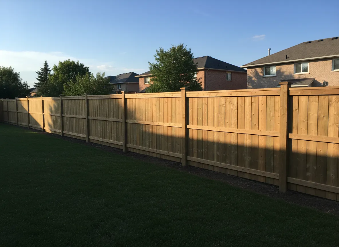 Wood fence installation in Richmond Hill providing privacy and security