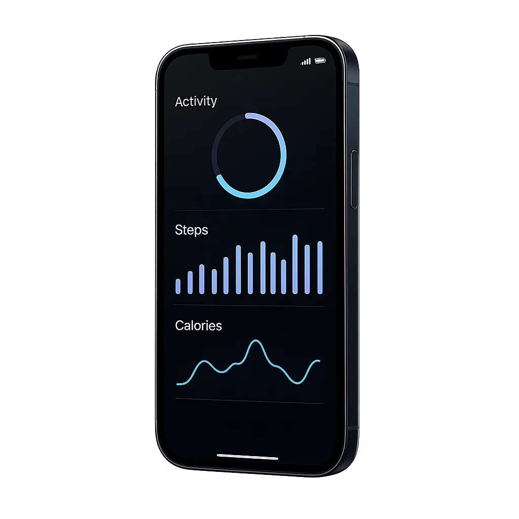 Smartphone running a fitness coaching app