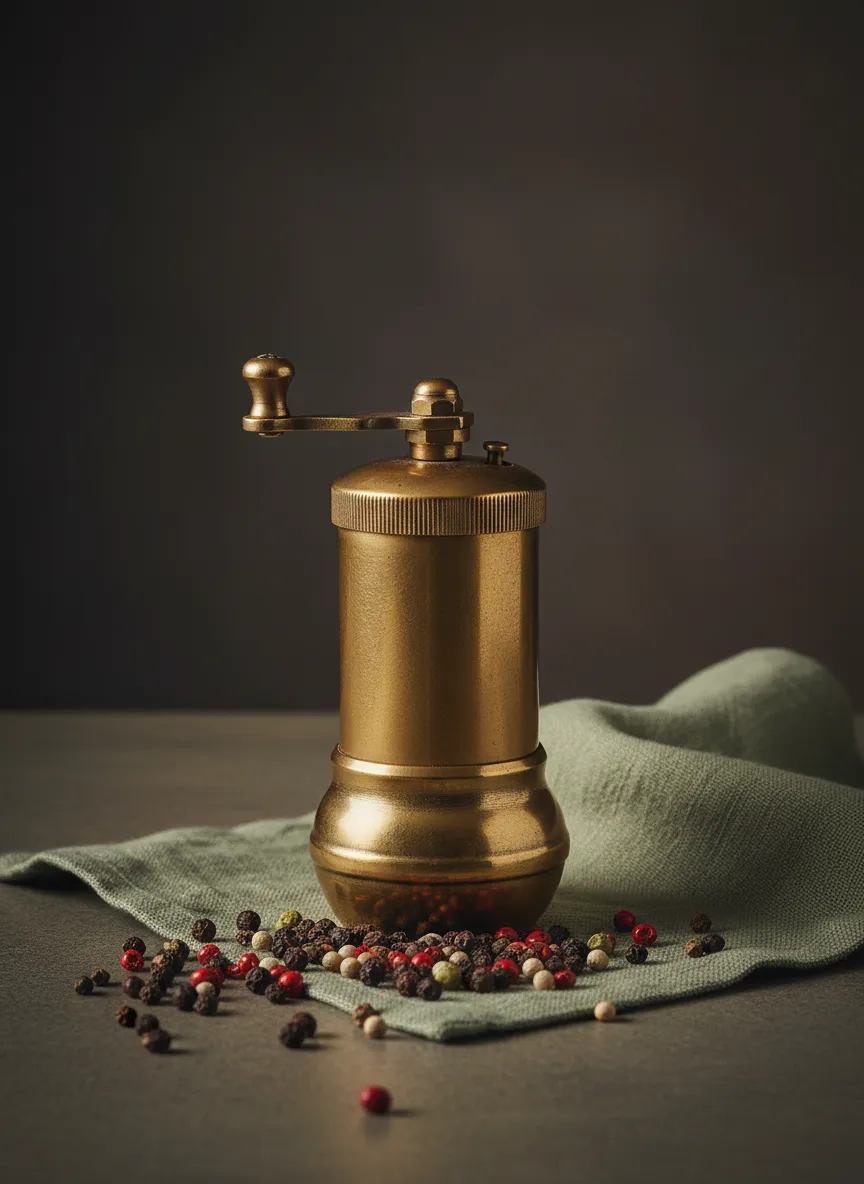 Glass jar of whole peppercorns