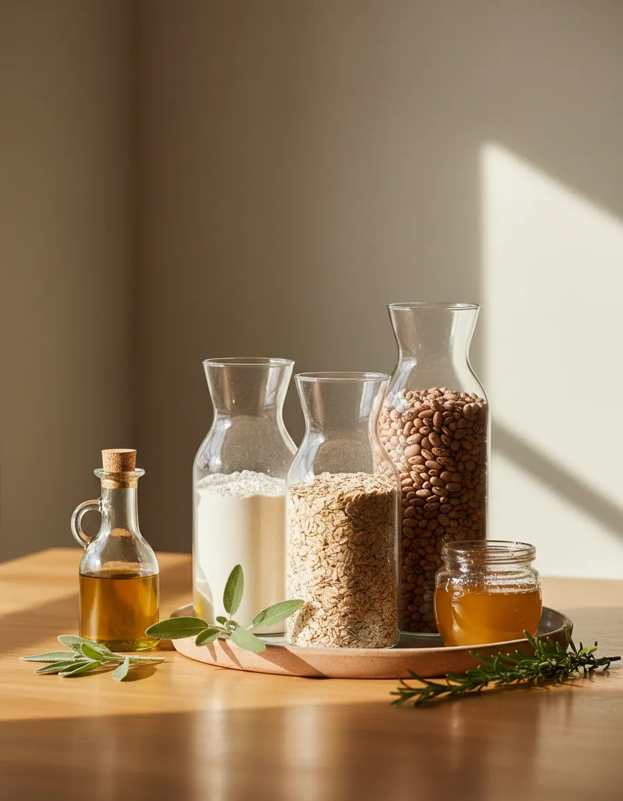 Clean pantry staples for wholesome updated heirloom cooking