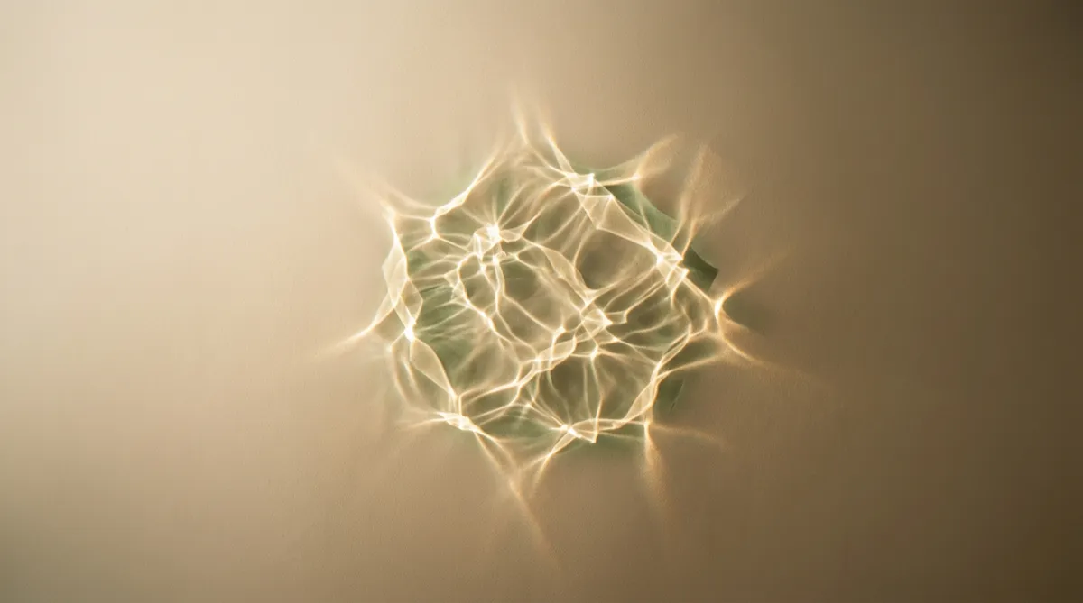 Abstract caustic light refractions through pristine crystalline water