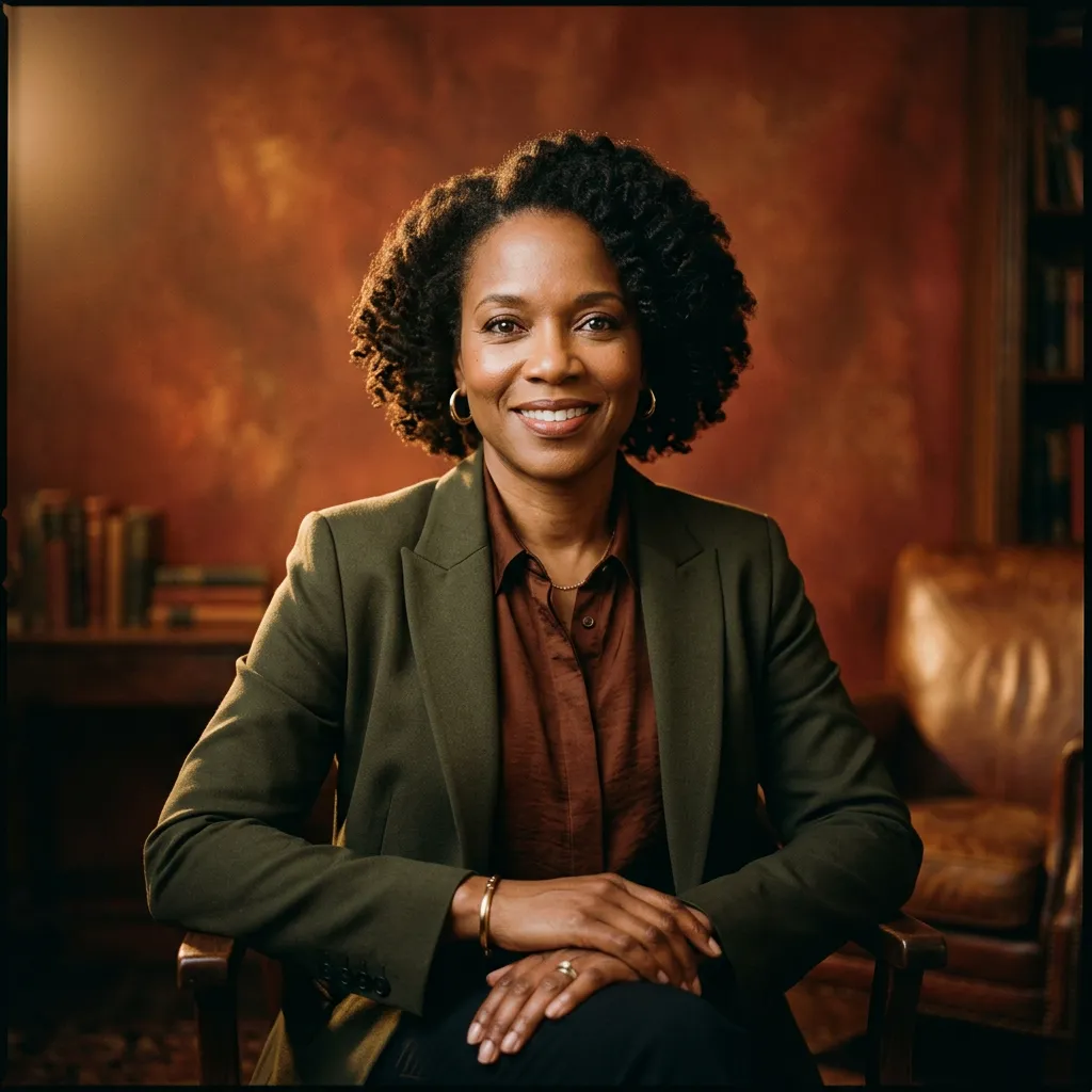 Queenie Brown speaking on stage with warmth, conviction, and presence