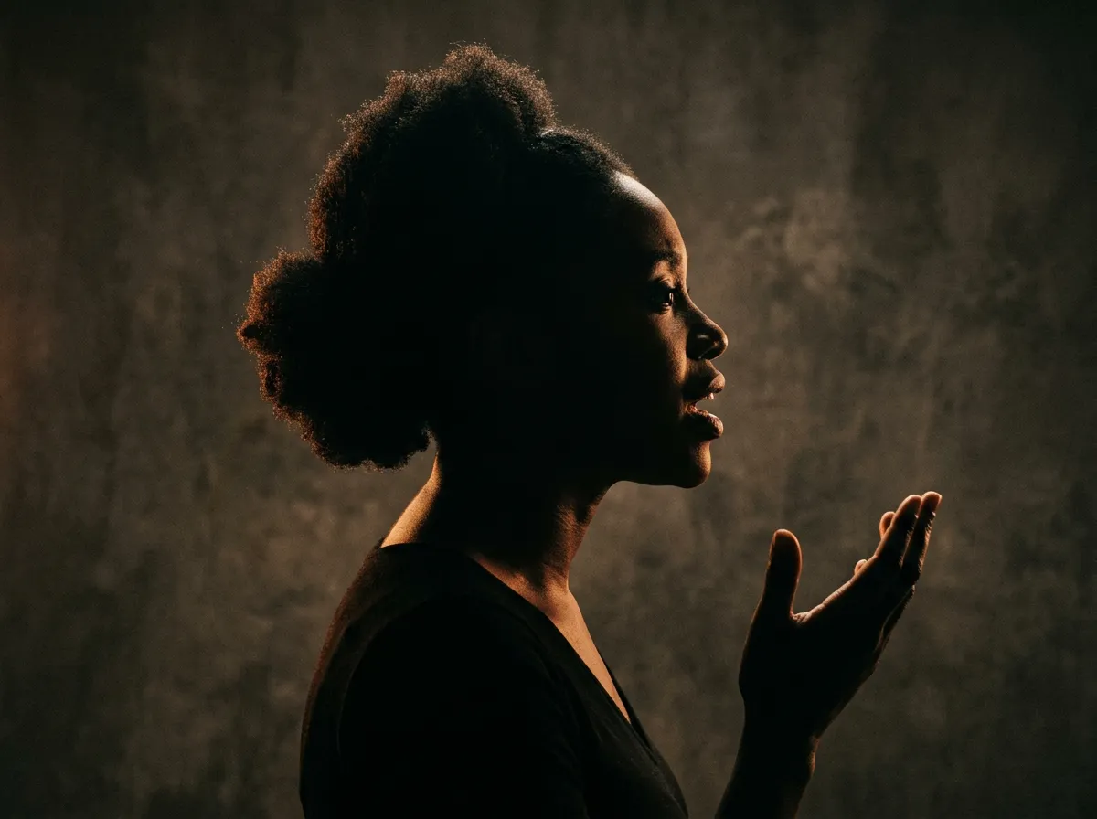 Warm artistic cover art for Move With Intention spoken word charge