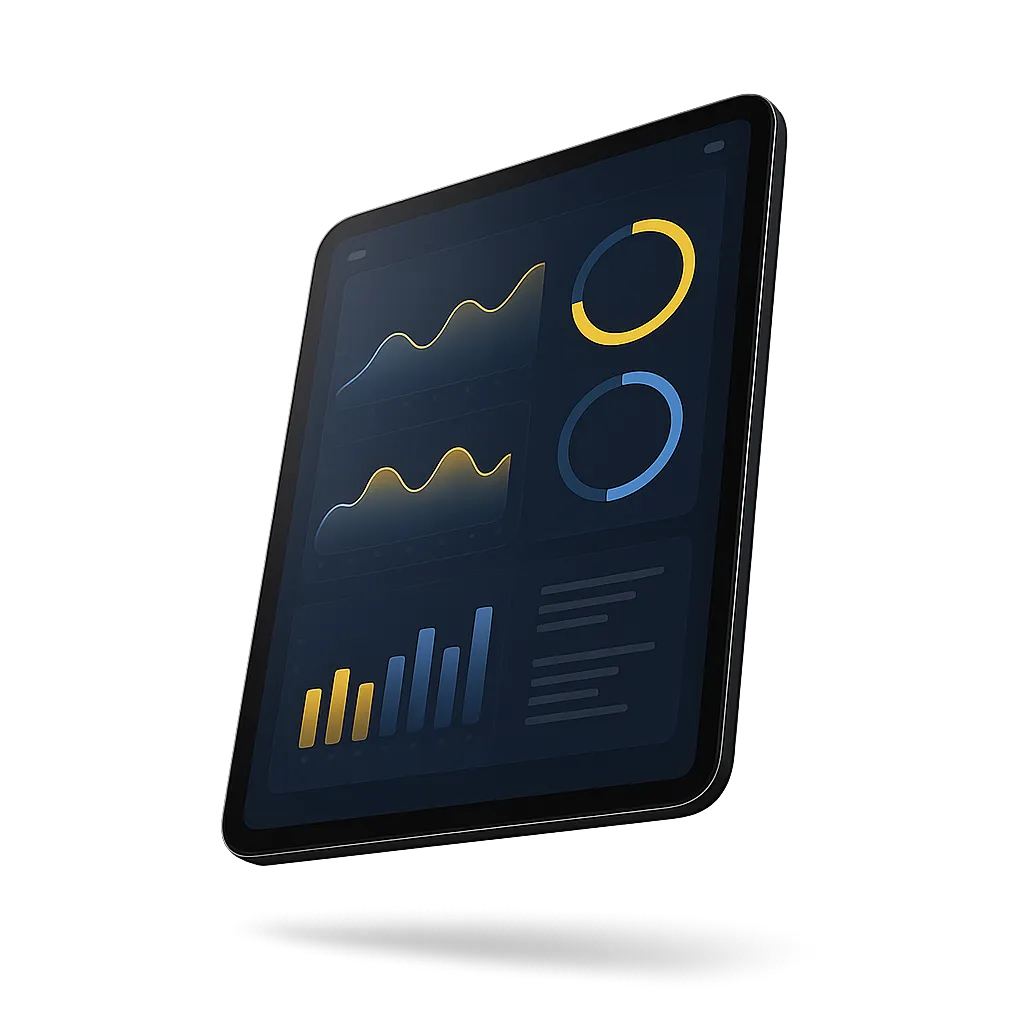 SaaS Dashboard Display on Premium Tablet