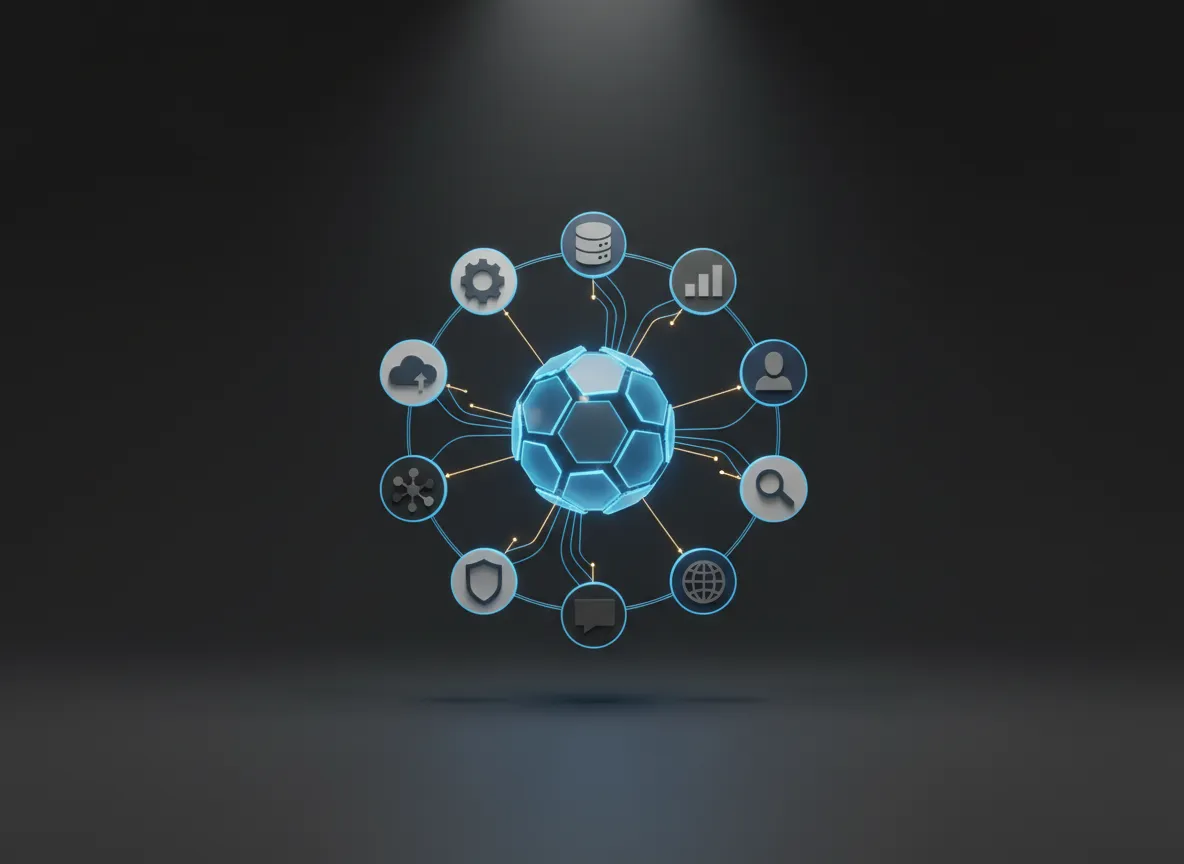 Abstract UI node diagram showing lead source integrations