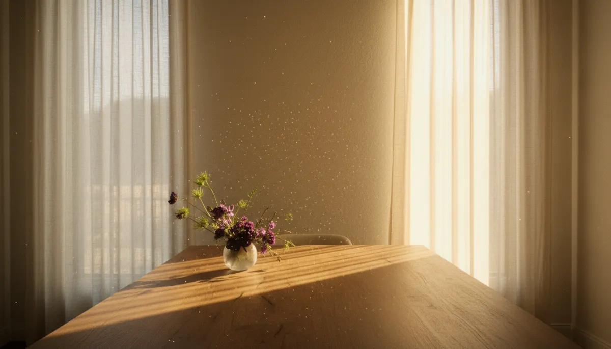 Ethereal natural light softly illuminating a consulting space