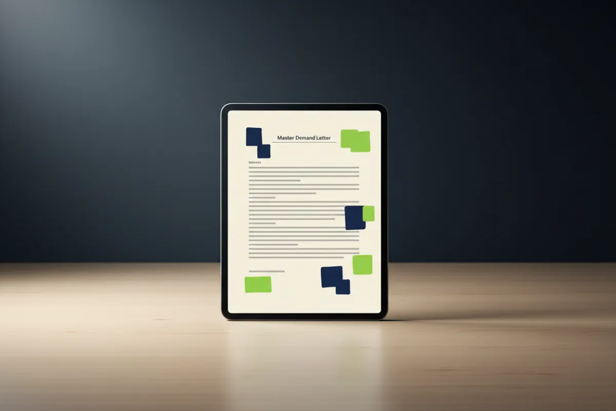 Master Demand Letter Template with annotations visible