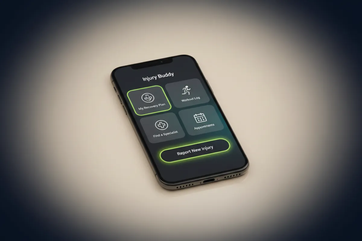 Injury Buddy app main screen