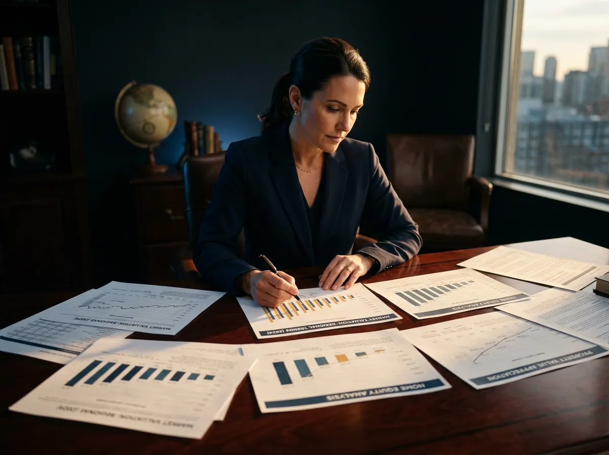Real estate specialist analyzing Gallatin property market data and home equity charts