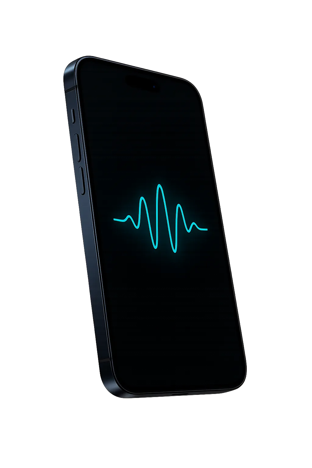 Sleek floating smartphone demonstrating live AI voice call
