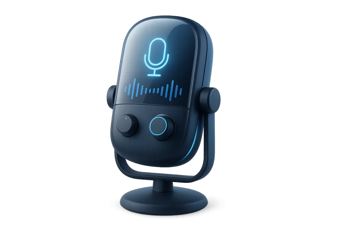 3D render mikrofonu dla asystenta głosowego AI