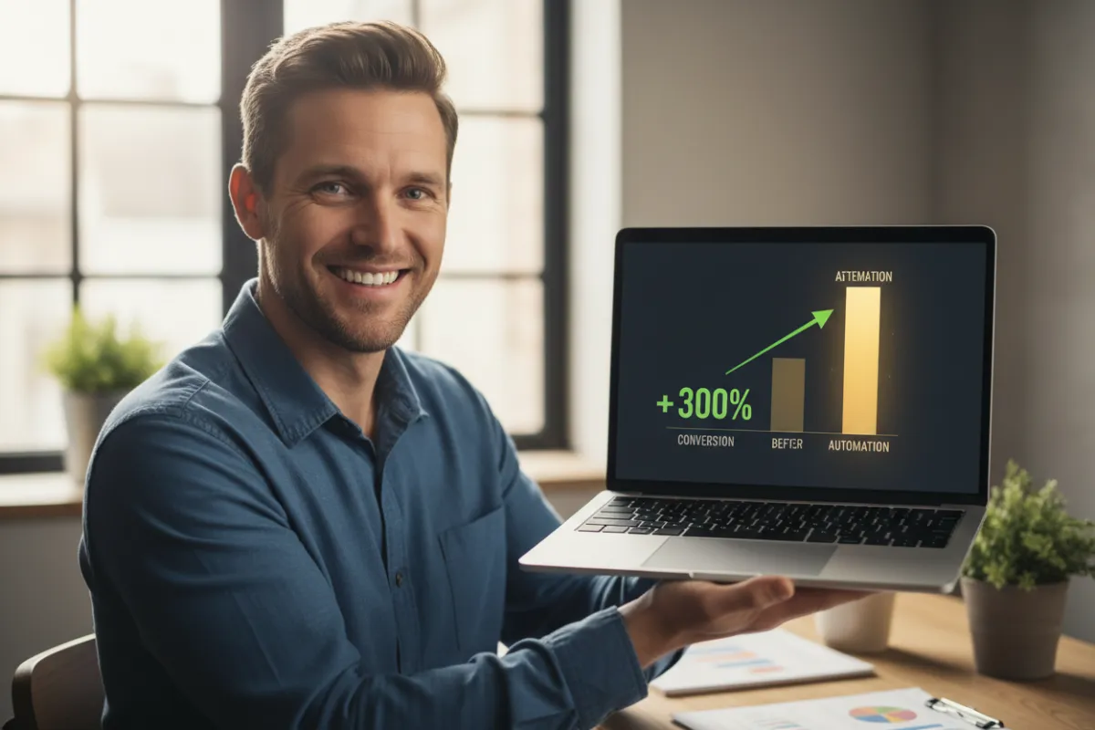 Service provider presenting results on a laptop