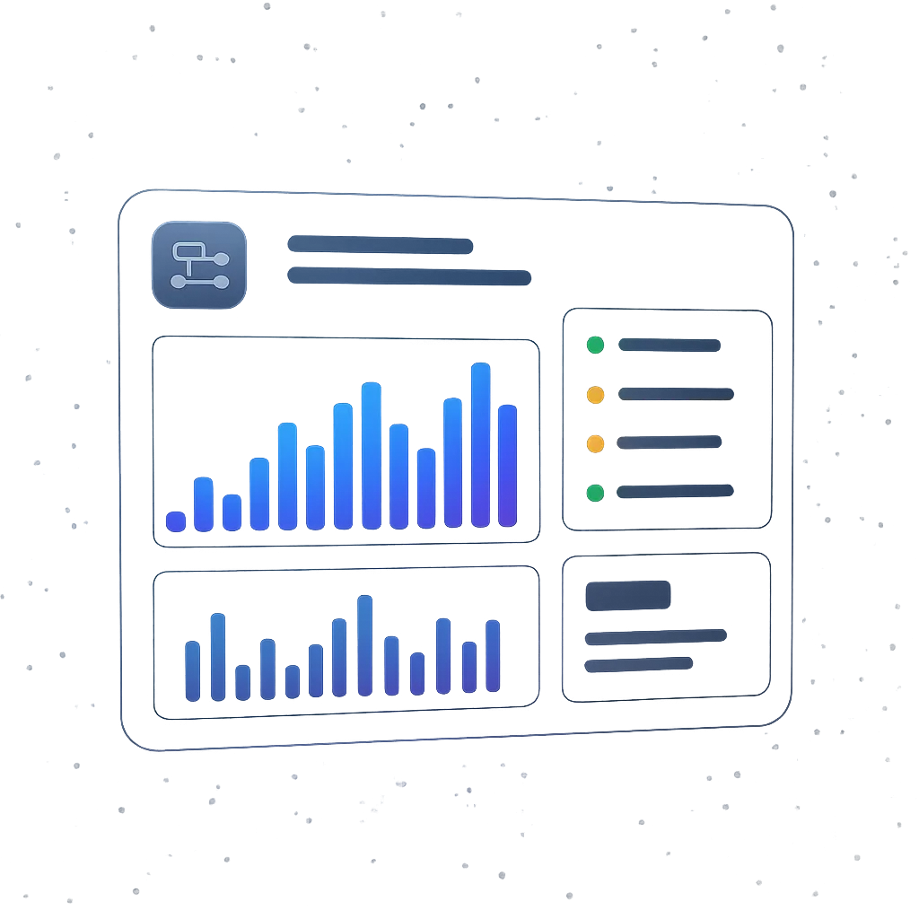 AI Glass Dashboard Automation UI Mockup