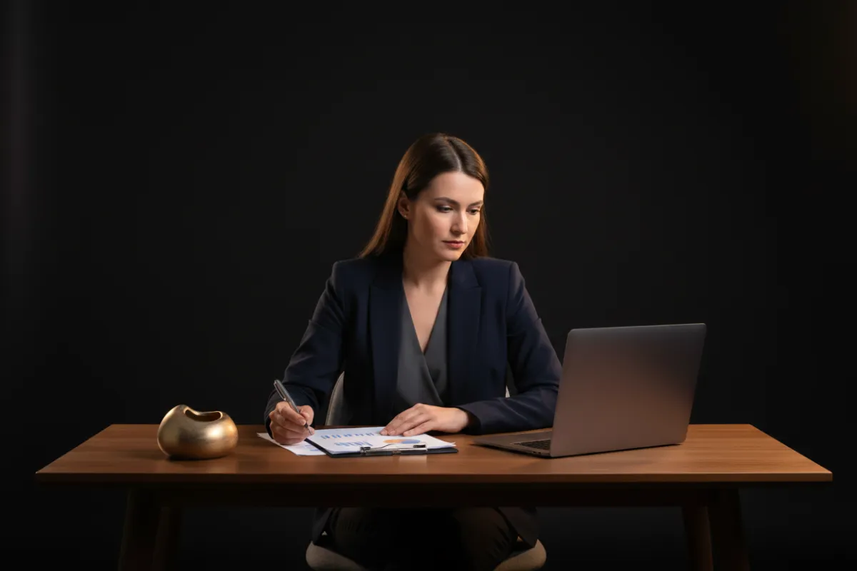 Advisor working in office