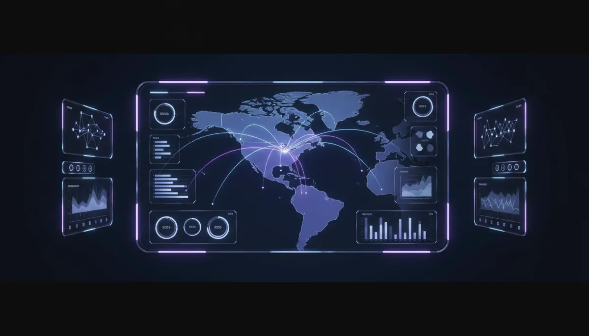 Abstract logistics network across multiple industries dashboard visualization