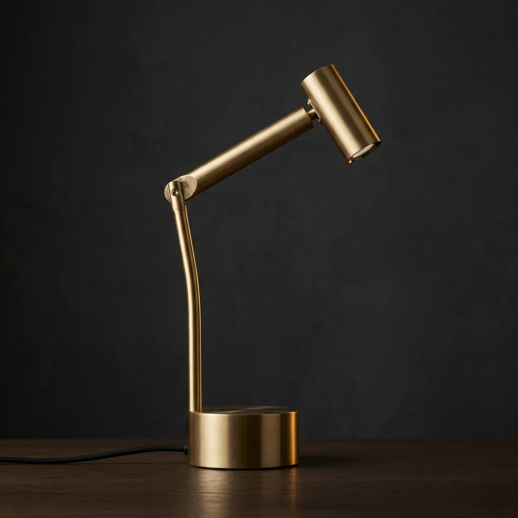 Brushed warm brass modern minimalist desk lamp