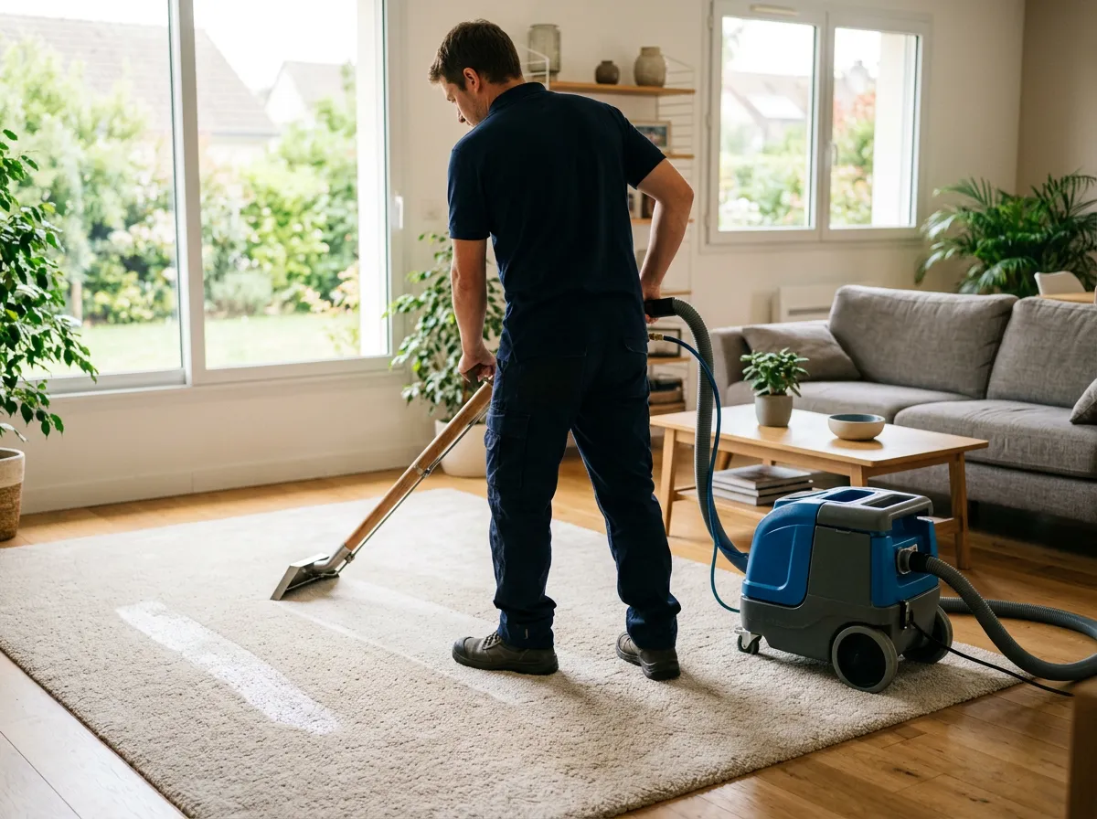 Nettoyage professionnel de tapis en milieu résidentiel (machine d’extraction)
