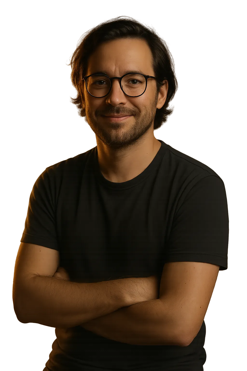 Founder of TruthVideo AI cinematic cutout portrait