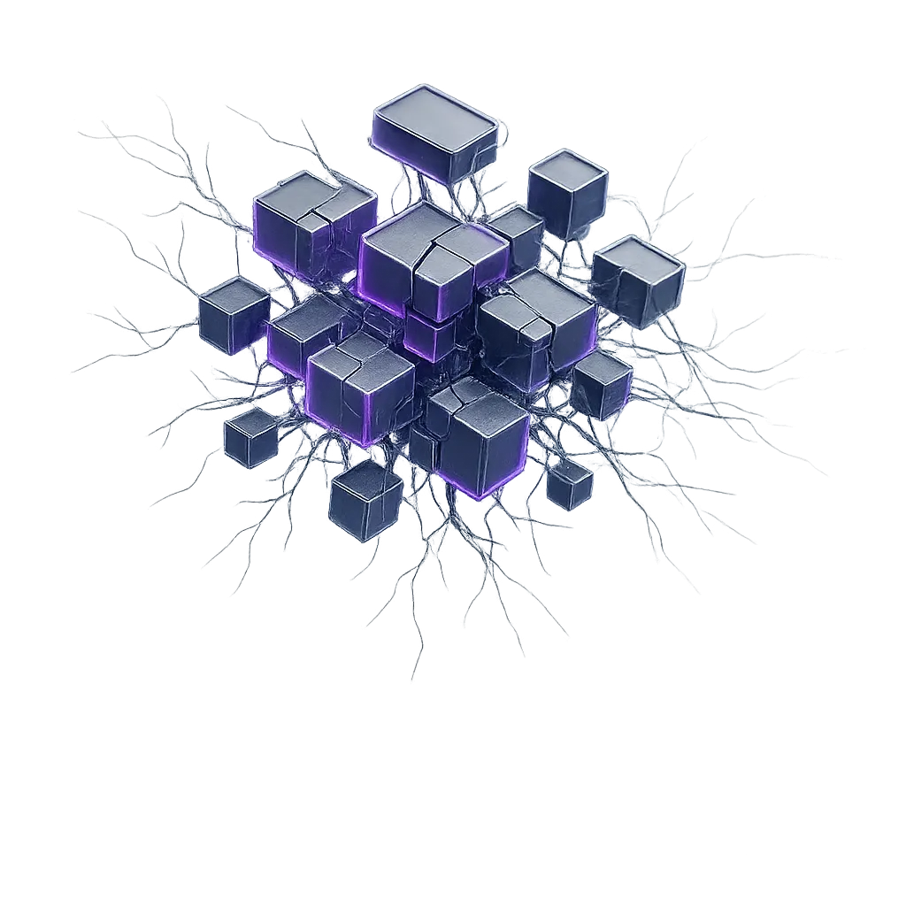 Abstract broken node connections representing AI friction