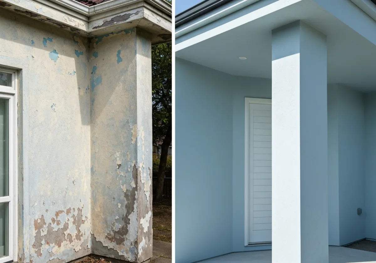 Before and after home painting transformation