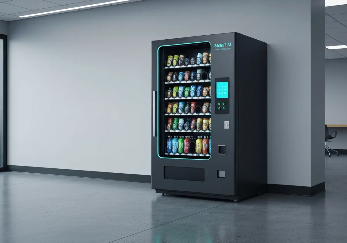 Smart vending machine in a modern corporate office