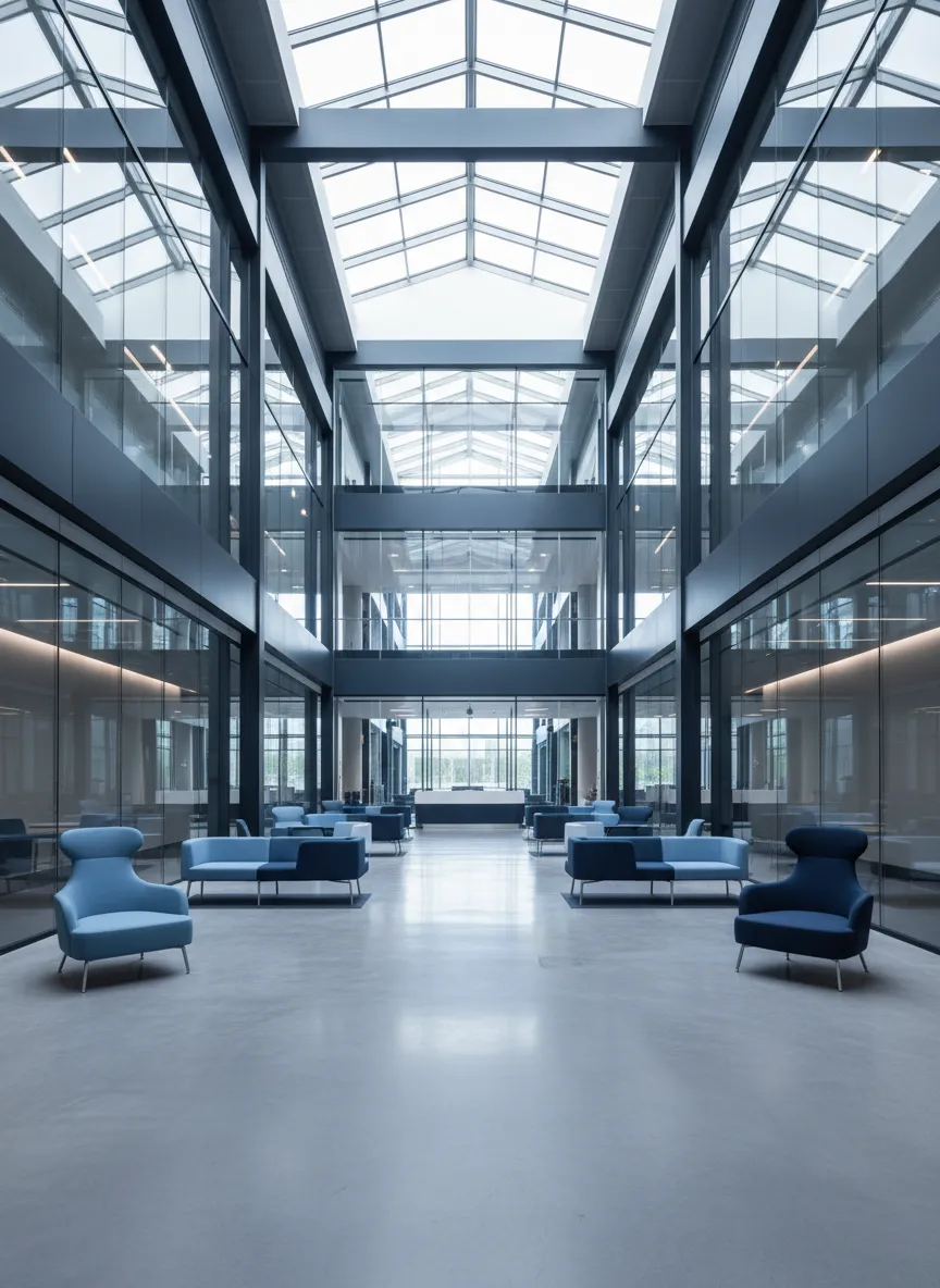Modern corporate office representing institutional stability